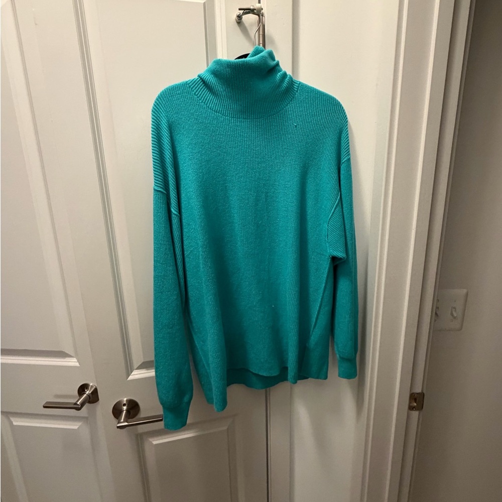 Free People Teal Turtleneck Sweater